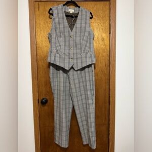 Appleseed's Black and White Plaid Pantsuit